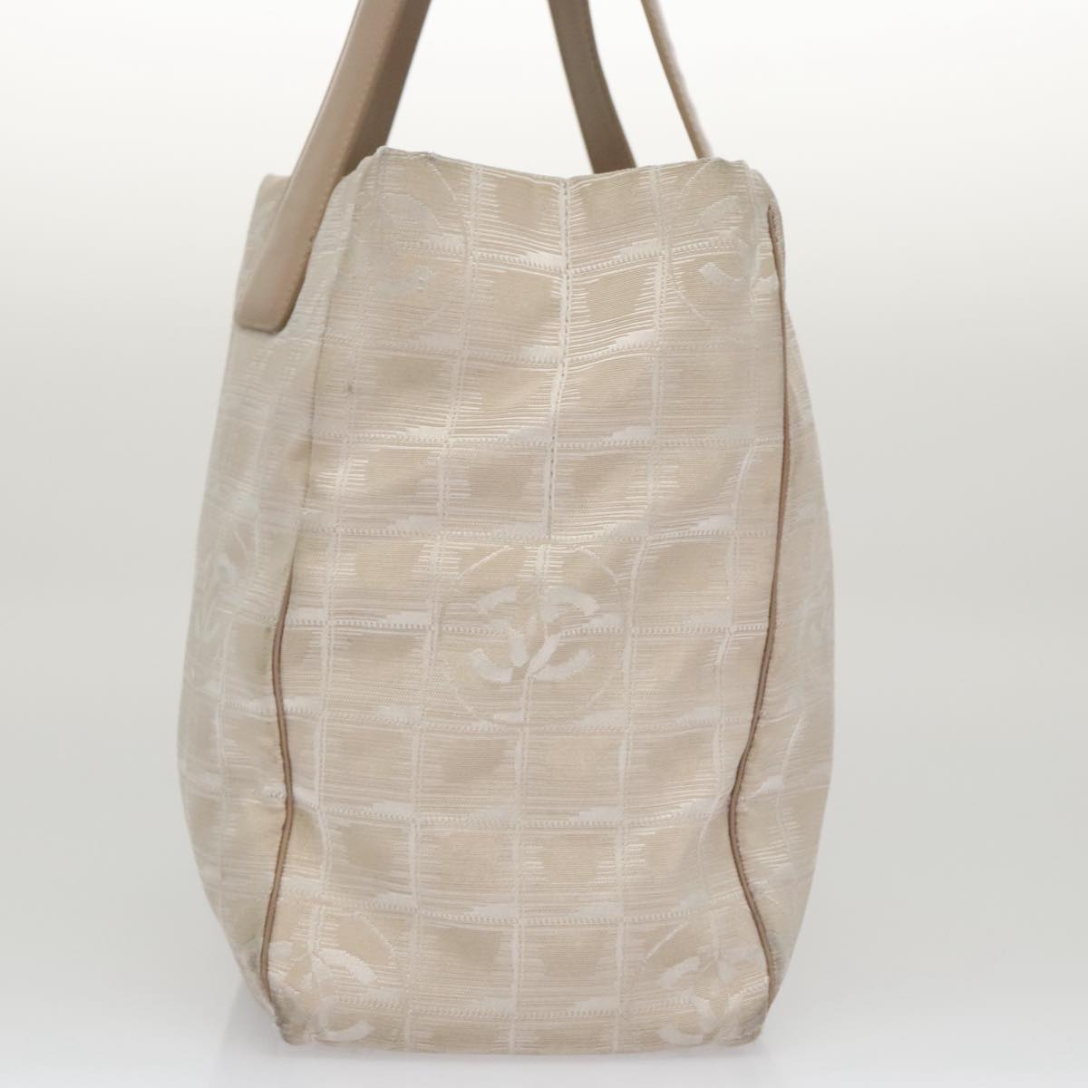CHANEL New Travel line Tote Bag Nylon Beige CC bs20759