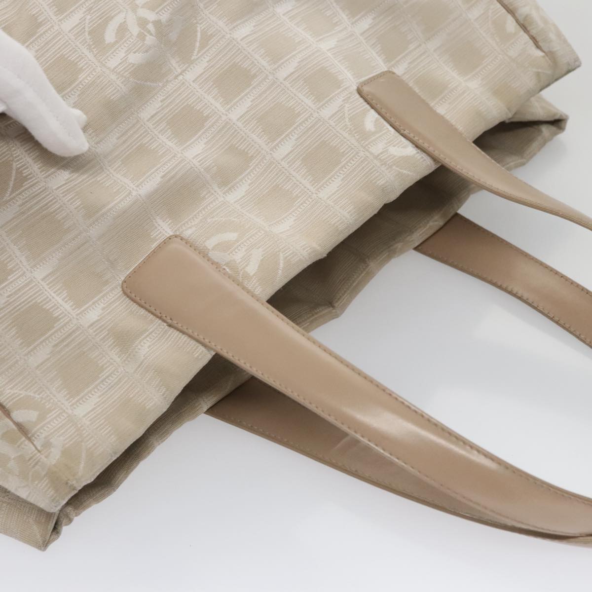 CHANEL New Travel line Tote Bag Nylon Beige CC bs20759