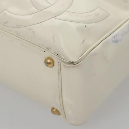 CHANEL Triple Coco Tote Bag Enamel White CC bs20805