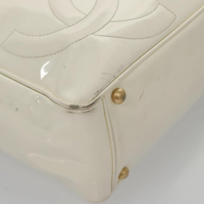 CHANEL Triple Coco Tote Bag Enamel White CC bs20805