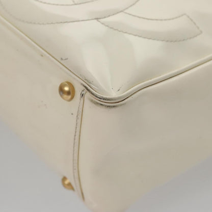 CHANEL Triple Coco Tote Bag Enamel White CC bs20805