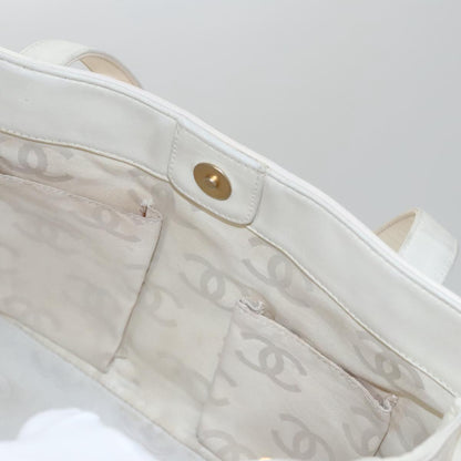 CHANEL Triple Coco Tote Bag Enamel White CC bs20805