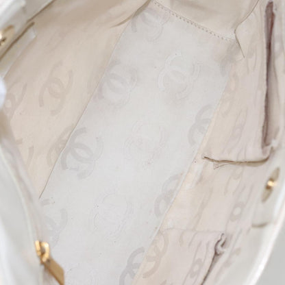 CHANEL Triple Coco Tote Bag Enamel White CC bs20805