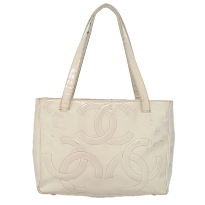 CHANEL Triple Coco Tote Bag Enamel White CC bs20805