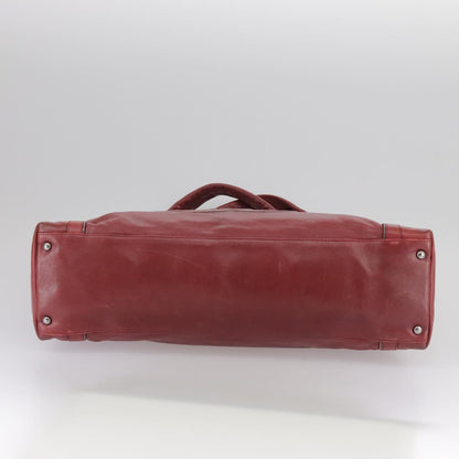 CHANEL COCO Mark Hand Bag Leather Red Silver CC bs20904