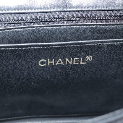 CHANEL Bicolore Chain Matelasse Bag Lamb Skin Black Gold CC bs20905