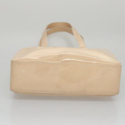 CHANEL Tote Bag Enamel Beige Gold CC bs20922