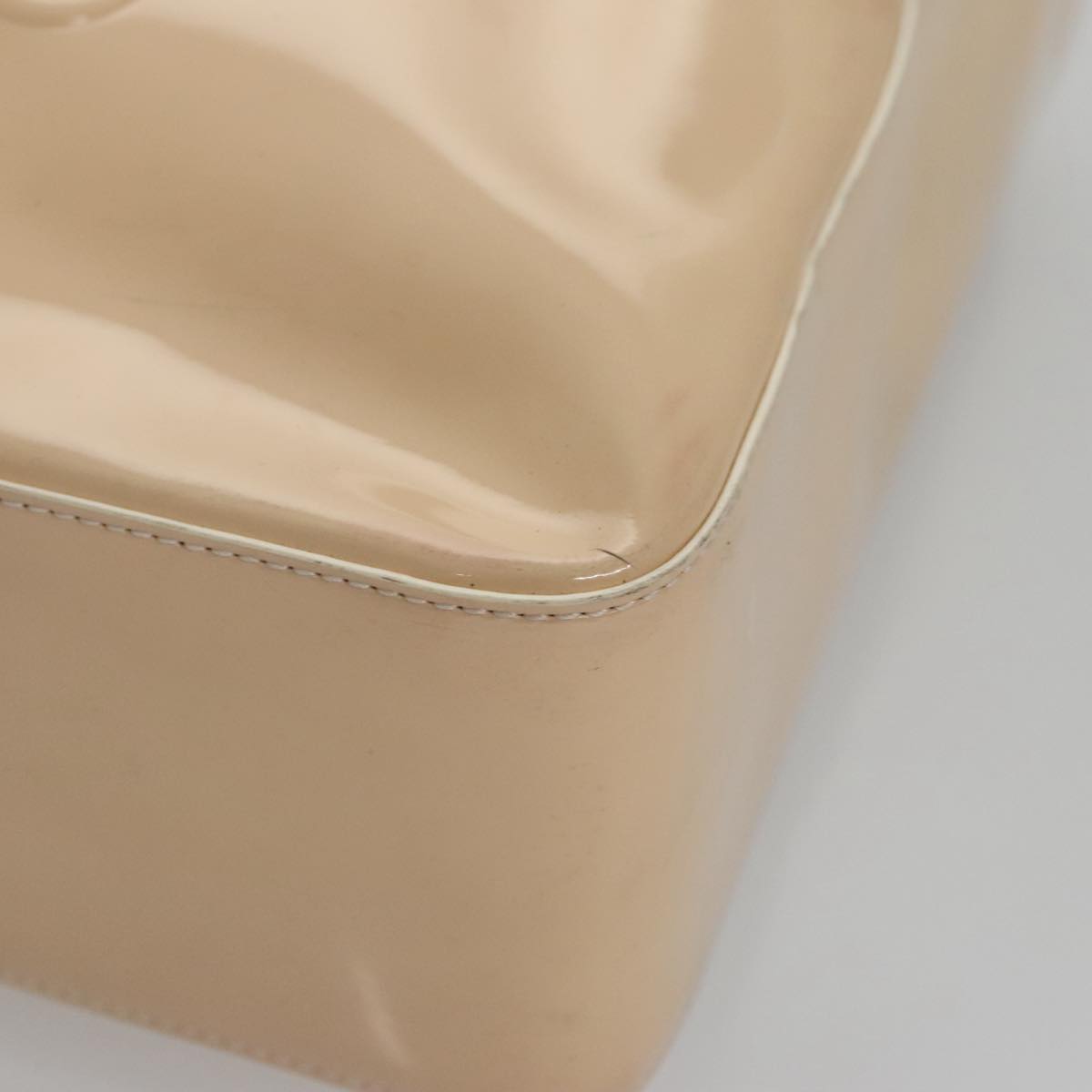 CHANEL Tote Bag Enamel Beige Gold CC bs20922