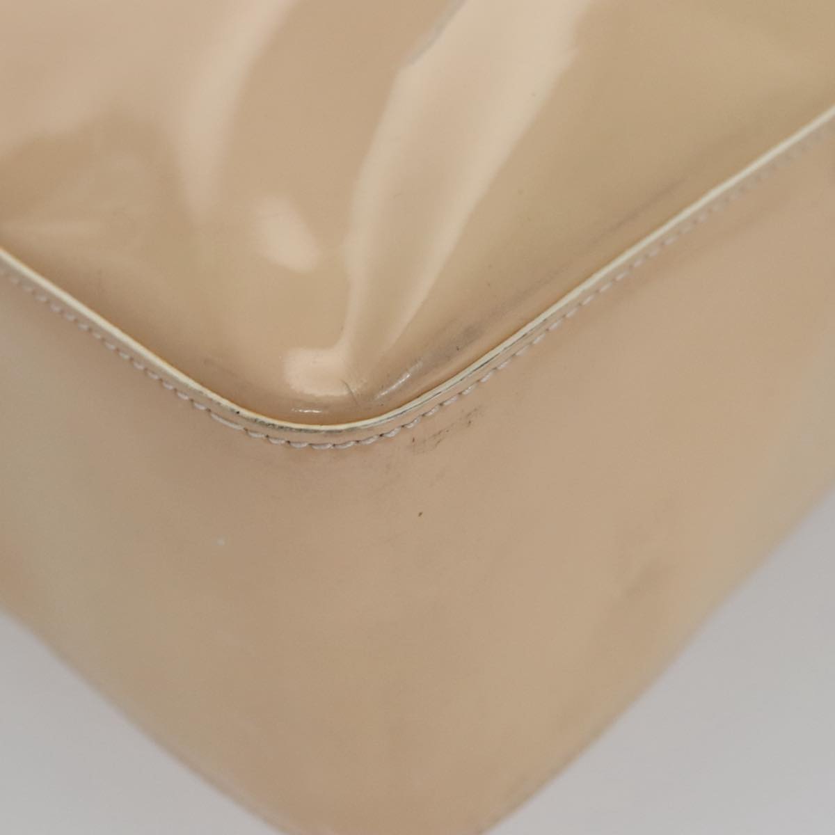 CHANEL Tote Bag Enamel Beige Gold CC bs20922