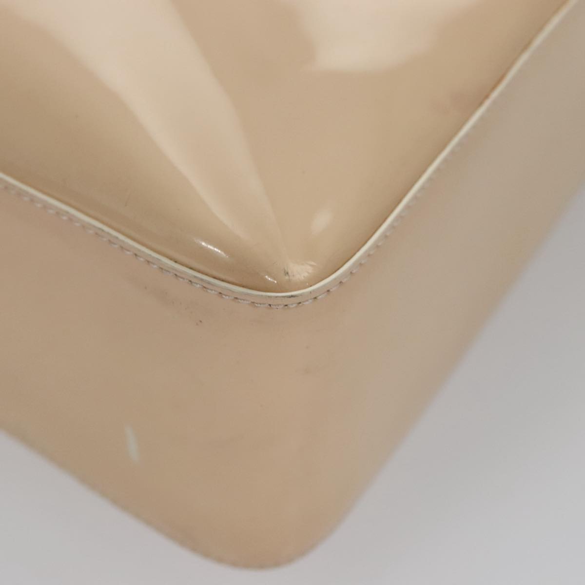 CHANEL Tote Bag Enamel Beige Gold CC bs20922