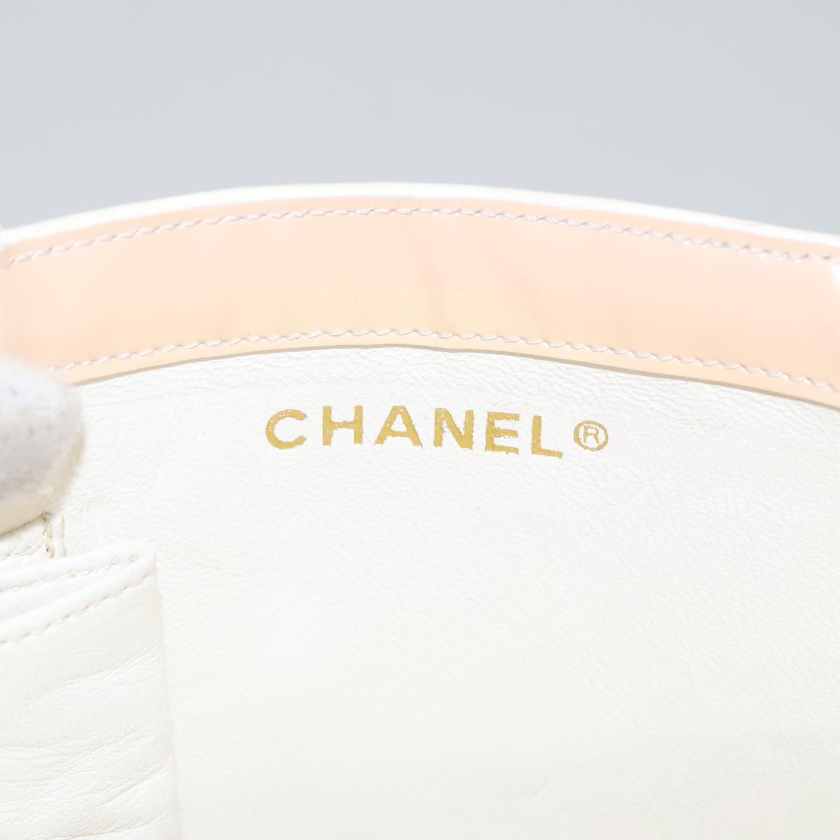 CHANEL Tote Bag Enamel Beige Gold CC bs20922