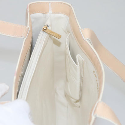 CHANEL Tote Bag Enamel Beige Gold CC bs20922