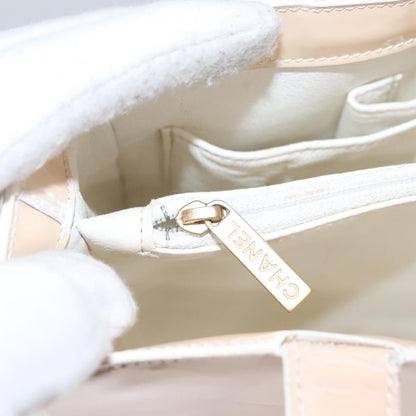 CHANEL Tote Bag Enamel Beige Gold CC bs20922