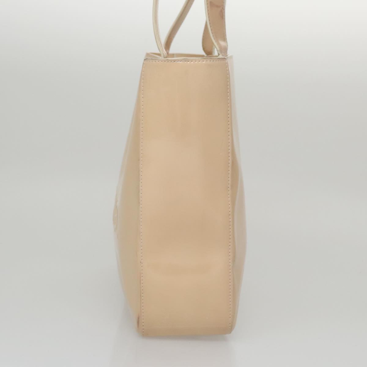 CHANEL Tote Bag Enamel Beige Gold CC bs20922