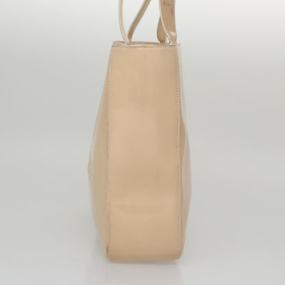CHANEL Tote Bag Enamel Beige Gold CC bs20922