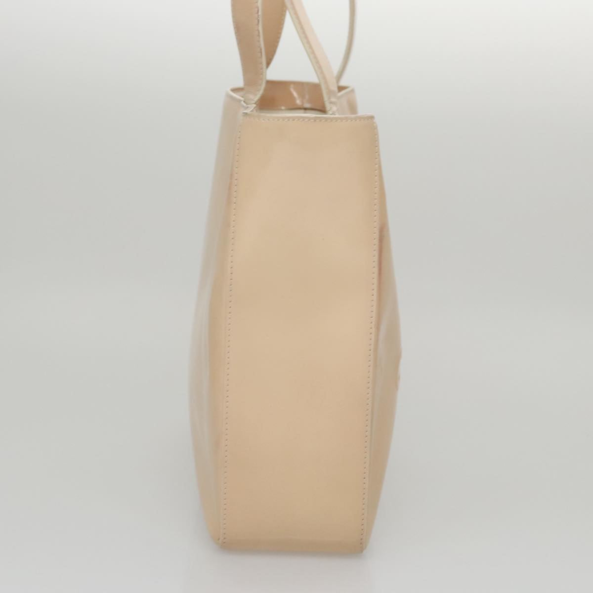 CHANEL Tote Bag Enamel Beige Gold CC bs20922