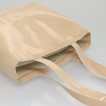 CHANEL Tote Bag Enamel Beige Gold CC bs20922