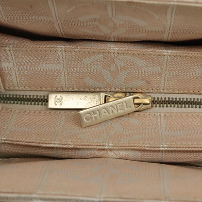 CHANEL New Travel Line Hand Bag Nylon Leather Beige Gold CC bs20923