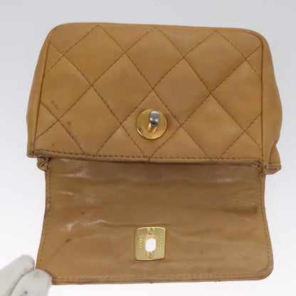CHANEL Matelasse Waist bag Leather Beige CC bs20969