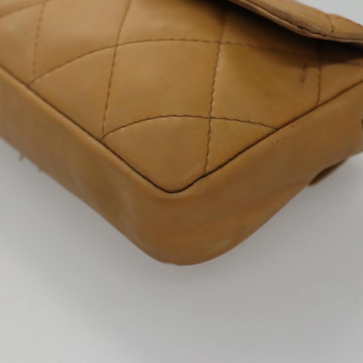 CHANEL Matelasse Waist bag Leather Beige CC bs20969