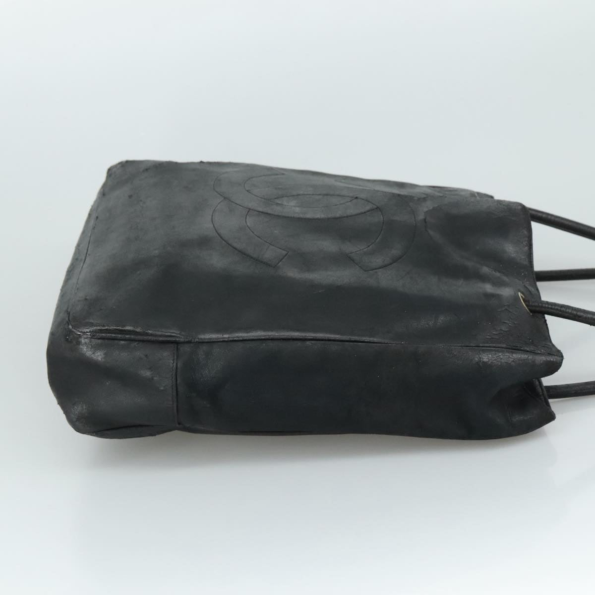 CHANEL COCO Mark Tote Bag Lamb Skin Black CC bs20973