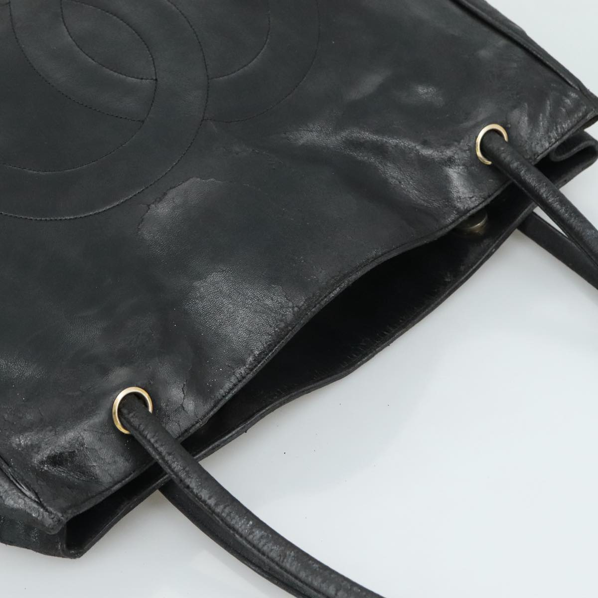 CHANEL COCO Mark Tote Bag Lamb Skin Black CC bs20973