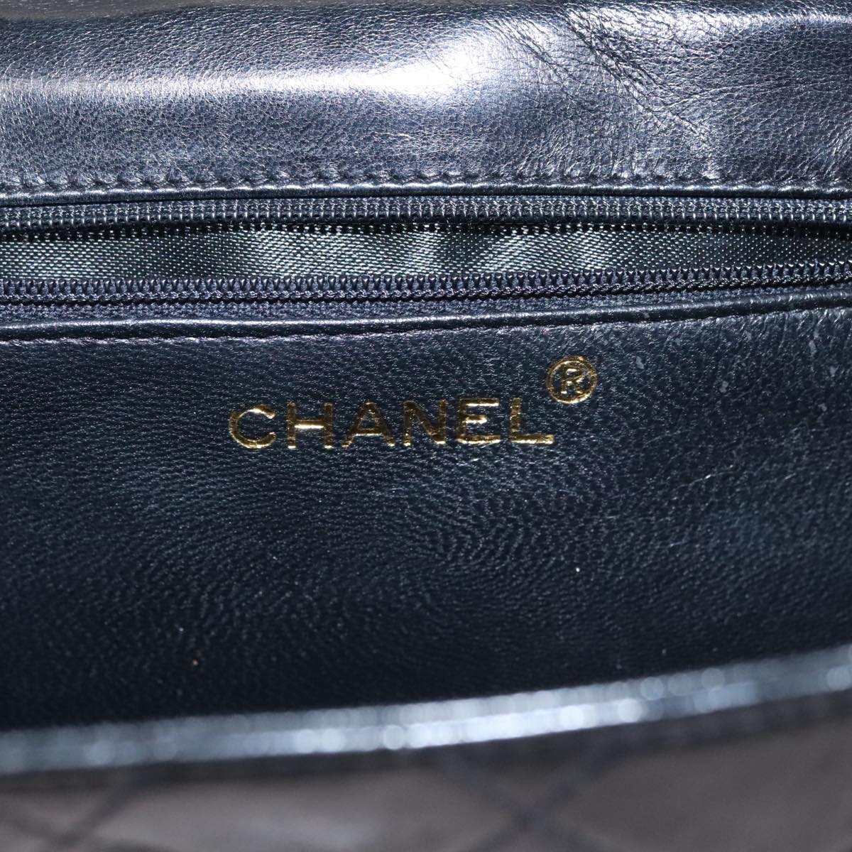 CHANEL Chain Matelasse Shoulder Bag Lamb Skin Gold Black CC bs21032