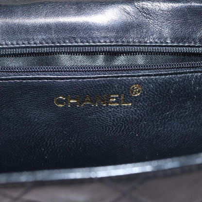 CHANEL Chain Matelasse Shoulder Bag Lamb Skin Gold Black CC bs21032