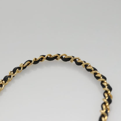 CHANEL Chain Matelasse Shoulder Bag Lamb Skin Gold Black CC bs21032