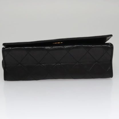 CHANEL Chain Matelasse Shoulder Bag Lamb Skin Gold Black CC bs21032
