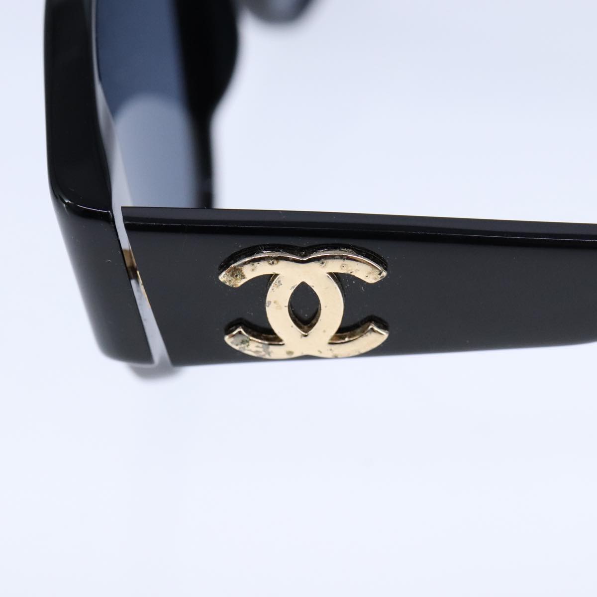 CHANEL Sunglasses plastic Black CC bs21117