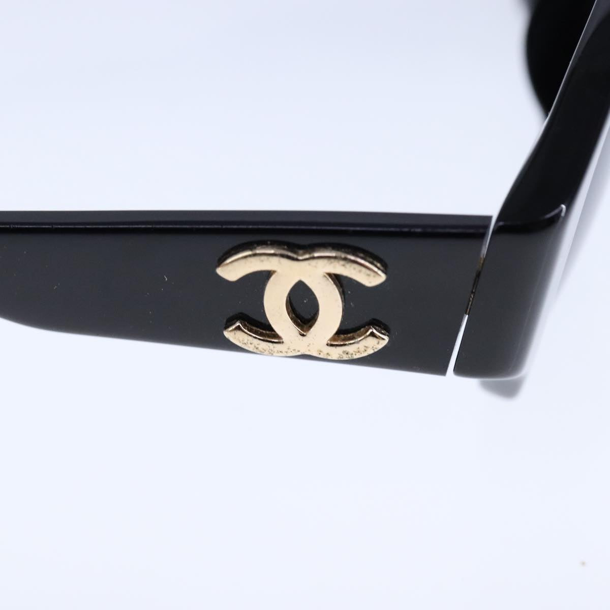 CHANEL Sunglasses plastic Black CC bs21117