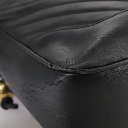 CHANEL V Stitch Hand Bag Leather Black CC bs21163
