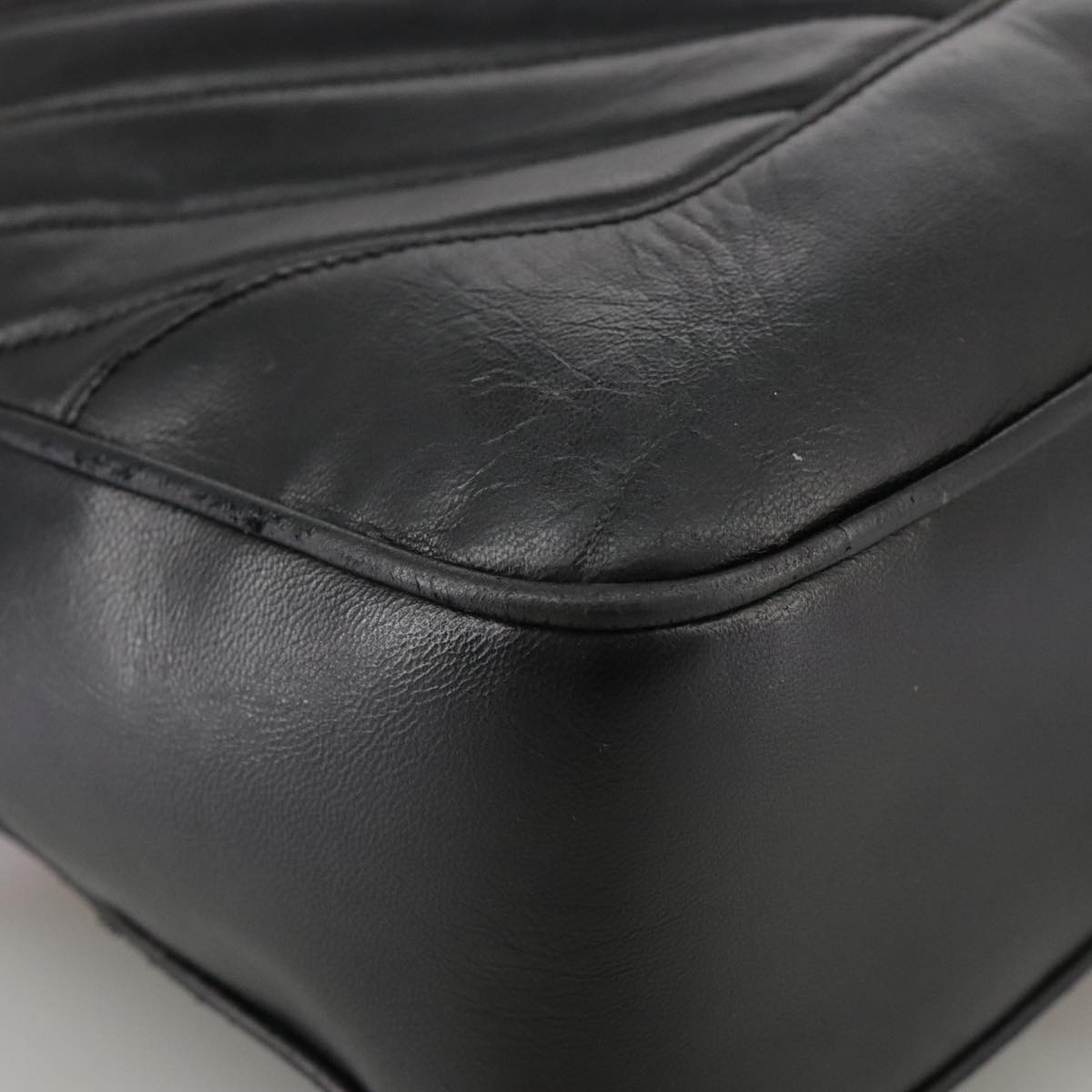 CHANEL V Stitch Hand Bag Leather Black CC bs21163