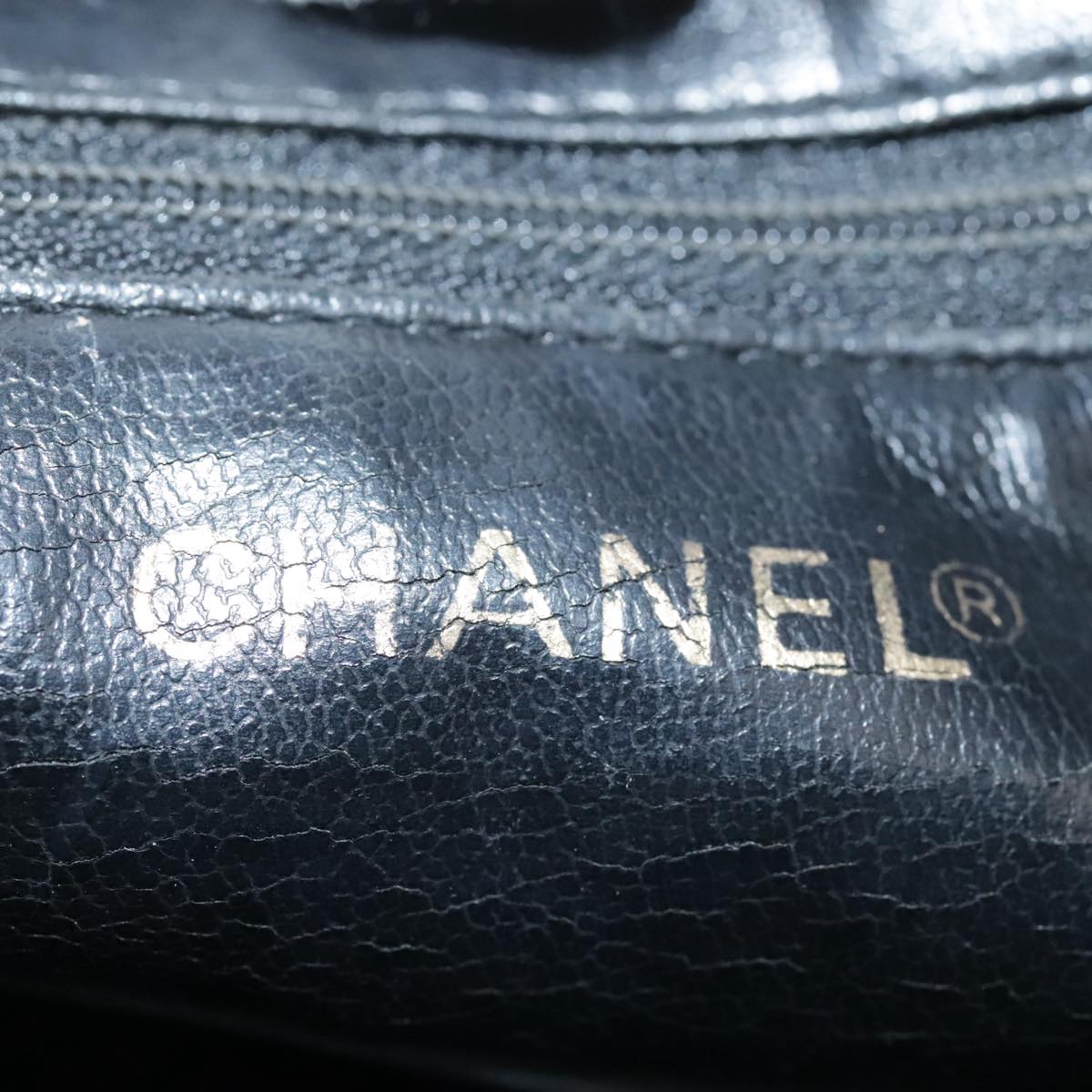 CHANEL V Stitch Hand Bag Leather Black CC bs21163