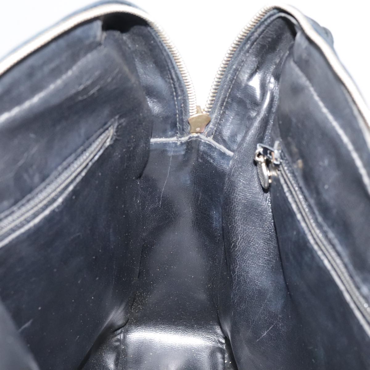 CHANEL V Stitch Hand Bag Leather Black CC bs21163