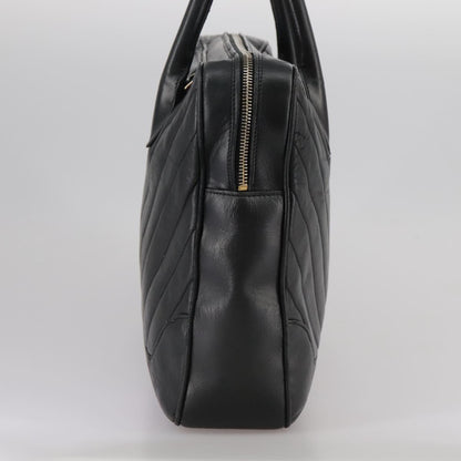 CHANEL V Stitch Hand Bag Leather Black CC bs21163