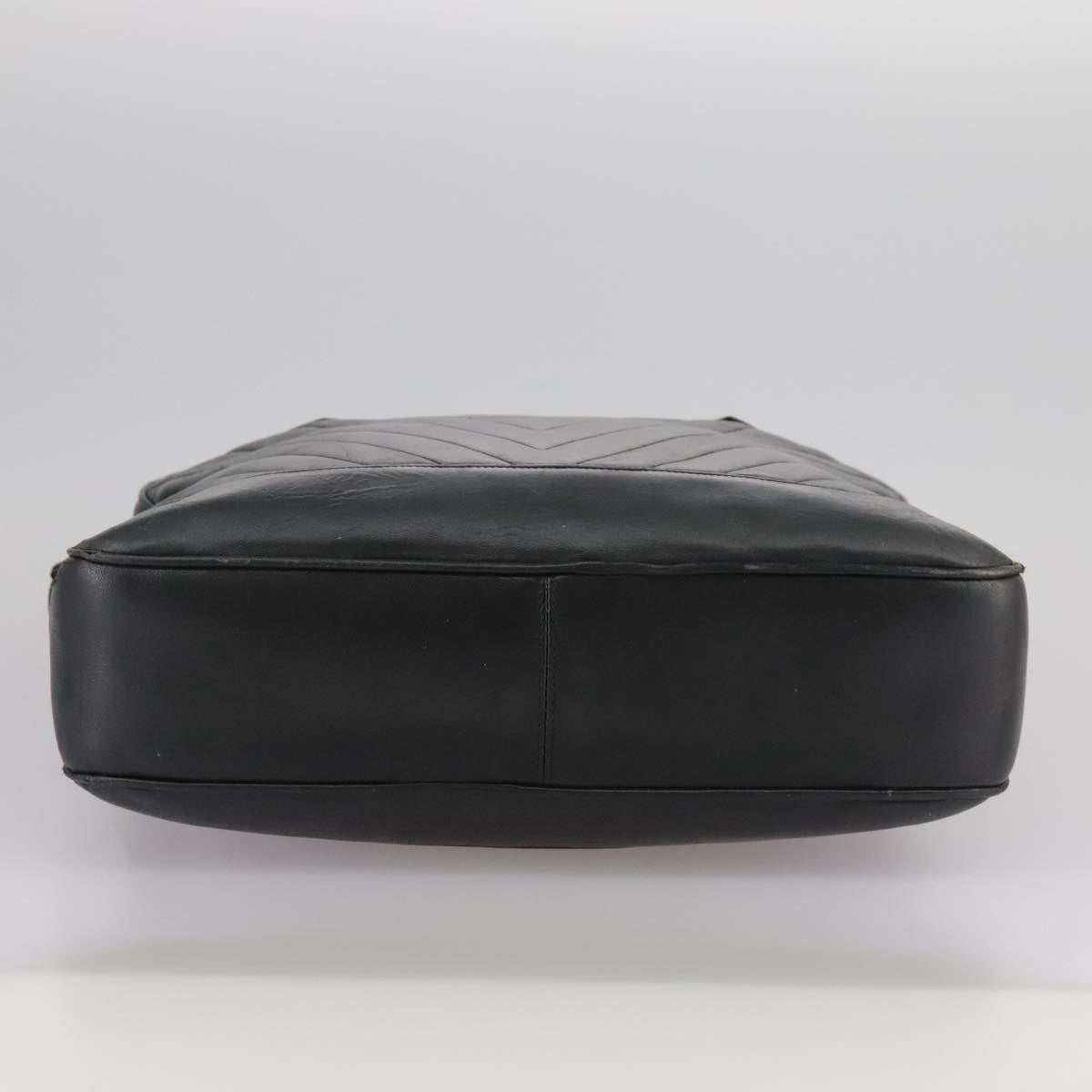 CHANEL V Stitch Hand Bag Leather Black CC bs21163