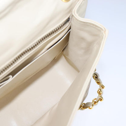 CHANEL Matelasse Chain Hand Bag Lamb Skin Beige Gold CC bs21211