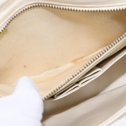 CHANEL Matelasse Chain Hand Bag Lamb Skin Beige Gold CC bs21211