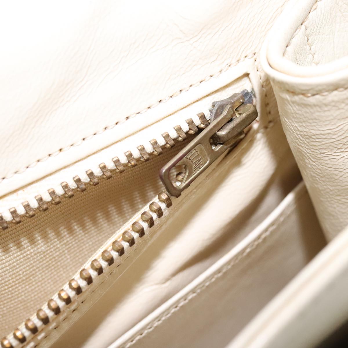 CHANEL Matelasse Chain Hand Bag Lamb Skin Beige Gold CC bs21211