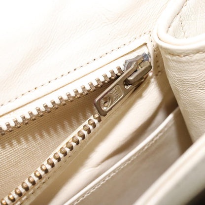 CHANEL Matelasse Chain Hand Bag Lamb Skin Beige Gold CC bs21211