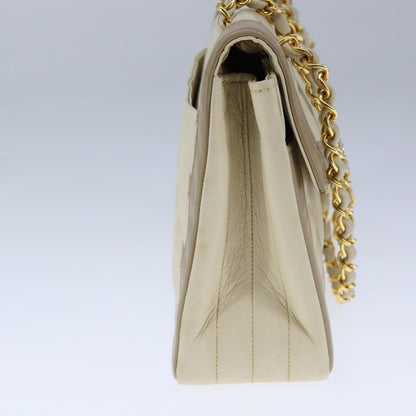 CHANEL Matelasse Chain Hand Bag Lamb Skin Beige Gold CC bs21211