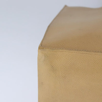 CHANEL Tote Bag Caviar Skin Beige Gold CC bs21315