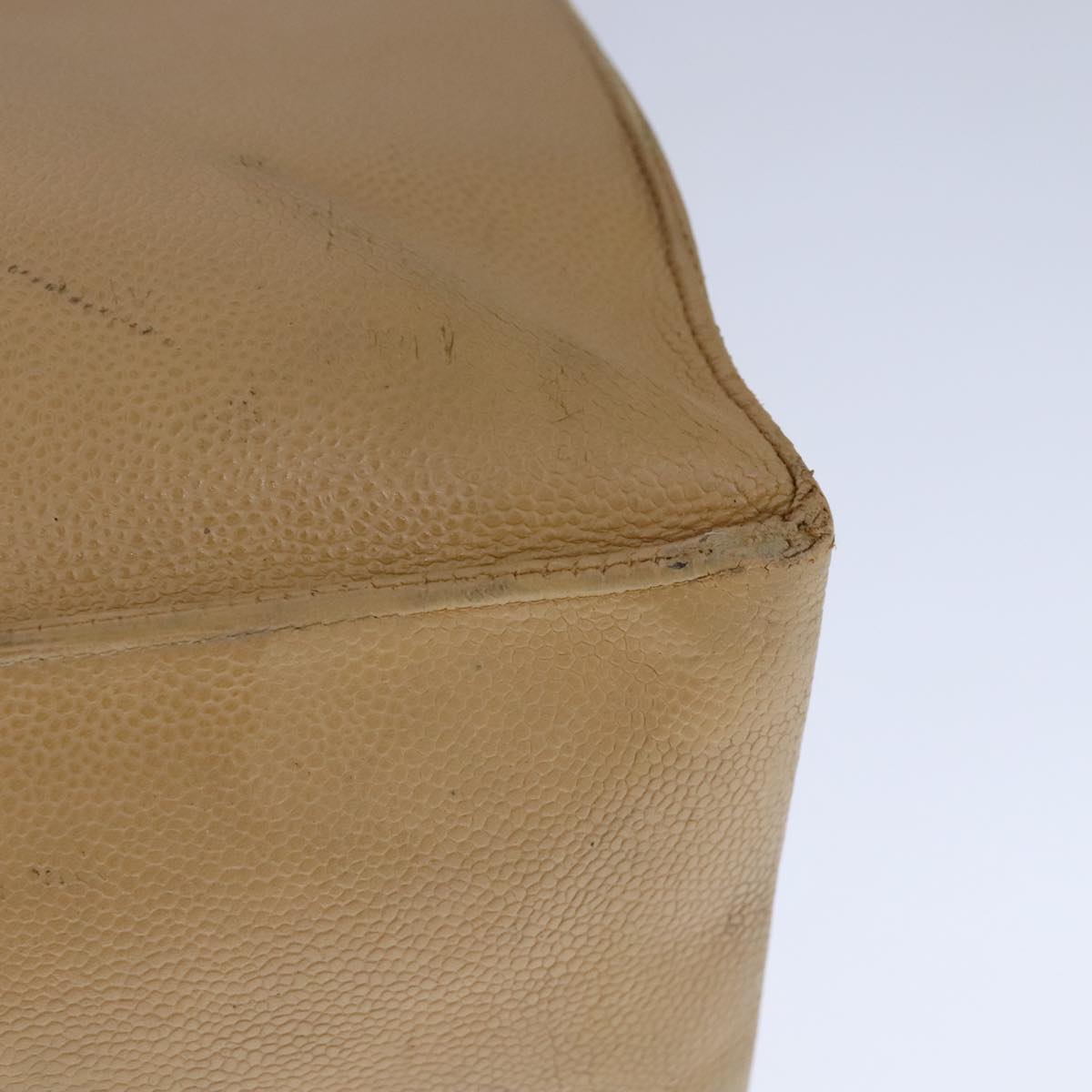 CHANEL Tote Bag Caviar Skin Beige Gold CC bs21315