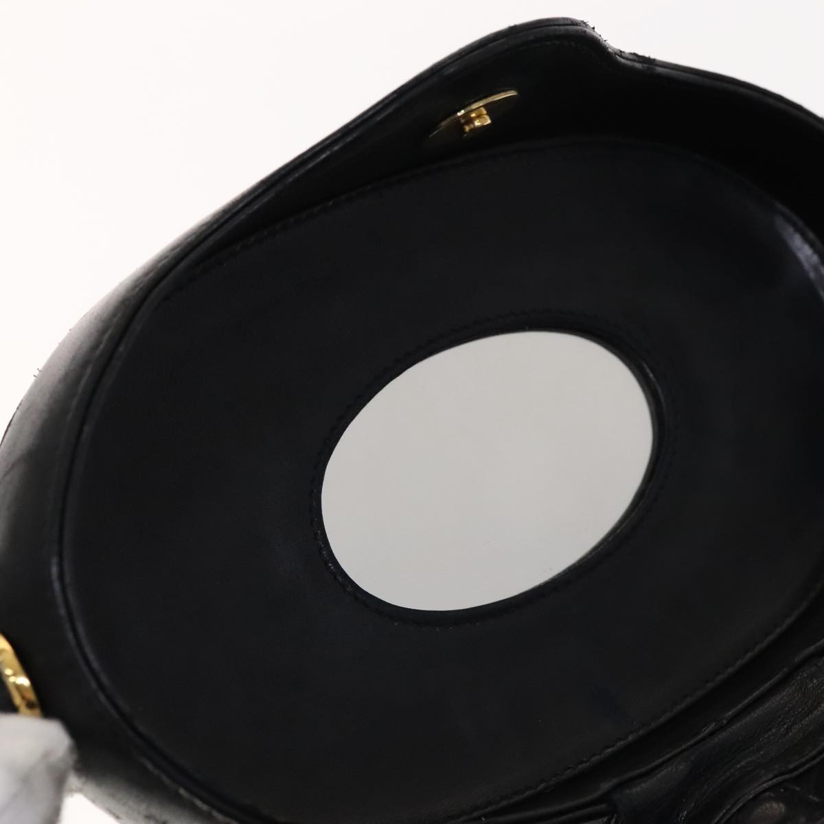 CHANEL Matelasse Shoulder Bag Lamb Skin Gold Black CC bs21318