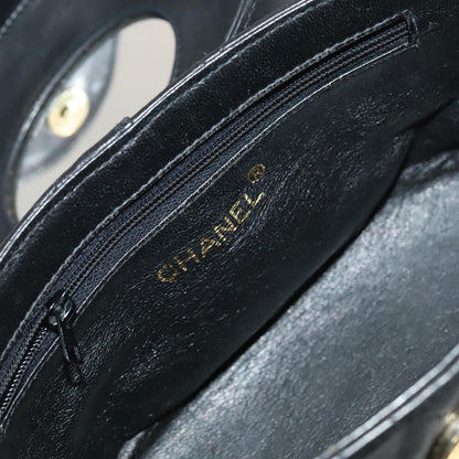 CHANEL Matelasse Shoulder Bag Lamb Skin Gold Black CC bs21318