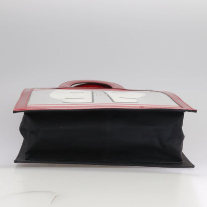 CHANEL Mademoiselle Choco Bar line Tote Bag Leather Red CC bs21462
