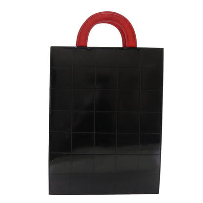 CHANEL Mademoiselle Choco Bar line Tote Bag Leather Red CC bs21462