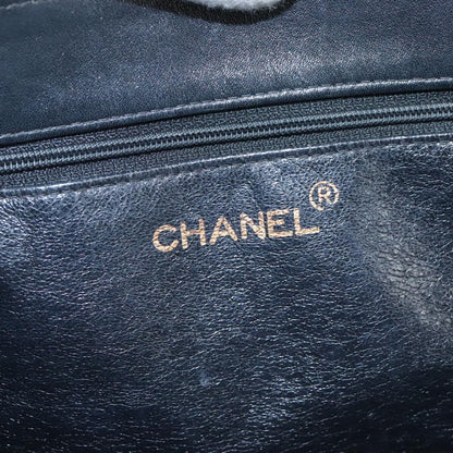 CHANEL Chain Tote Bag Leather Black Gold CC bs21542